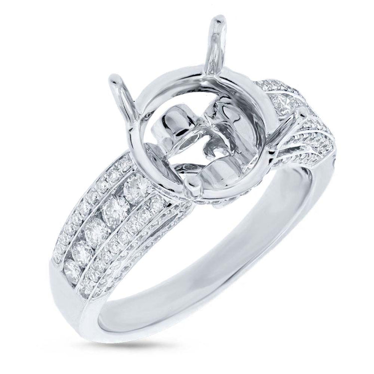 0.74ct 14k White Gold Diamond Semi-mount Ring