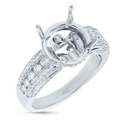 0.74ct 14k White Gold Diamond Semi-mount Ring