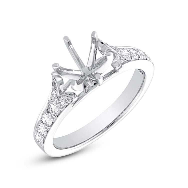 0.36ct 18k White Gold Diamond Semi-mount Ring Size 5