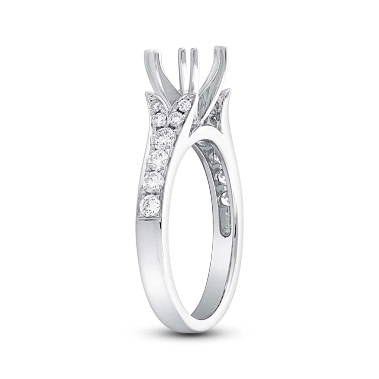 0.36ct 18k White Gold Diamond Semi-mount Ring Size 5