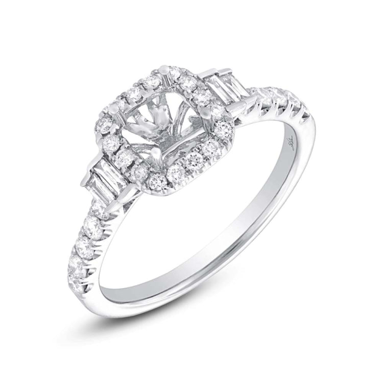 0.51ct 14k White Gold Diamond Semi-mount Ring