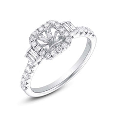 0.51ct 14k White Gold Diamond Semi-mount Ring
