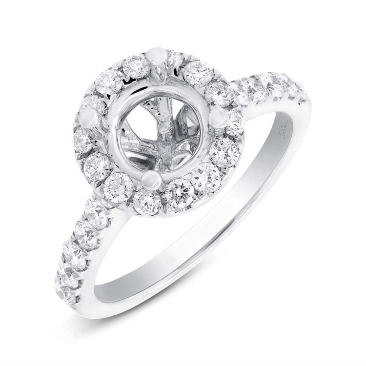 0.79ct 14k White Gold Diamond Semi-mount Ring