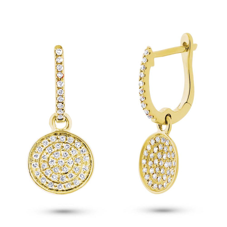 0.24ct 14k Yellow Gold Diamond Pave Earring