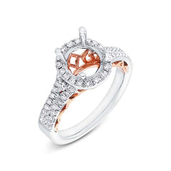 0.52ct 14k Two-tone Rose Gold Diamond Semi-mount Ring