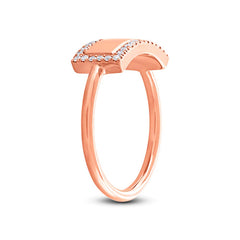 0.11ct 14k Rose Gold Diamond Bar ID Ring Size 3