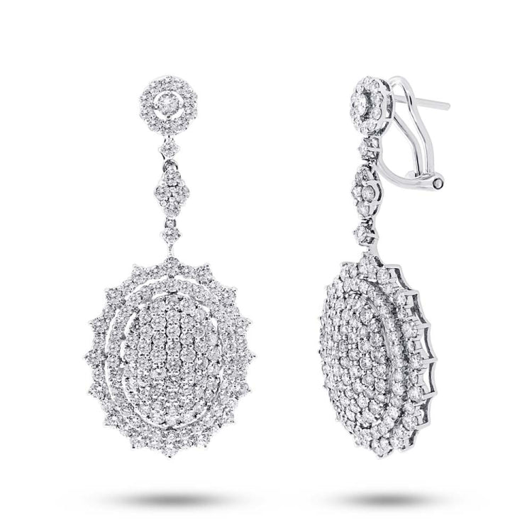 5.65ct 18k White Gold Diamond Pave Earring