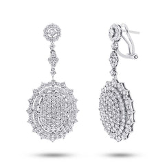 5.65ct 18k White Gold Diamond Pave Earring
