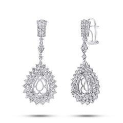 4.43ct 18k White Gold Diamond Semi-mount Earring