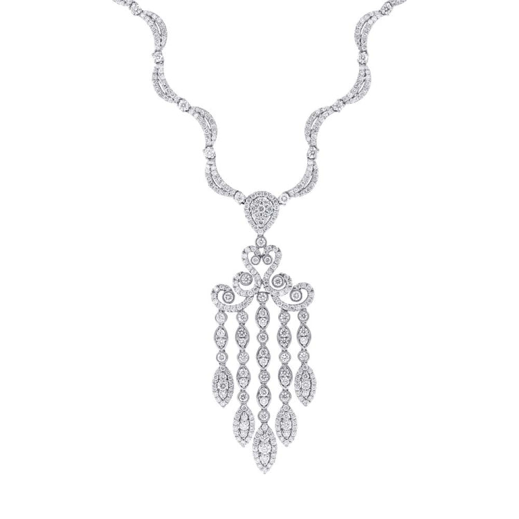 13.87ct 18k White Gold Diamond Fancy Necklace