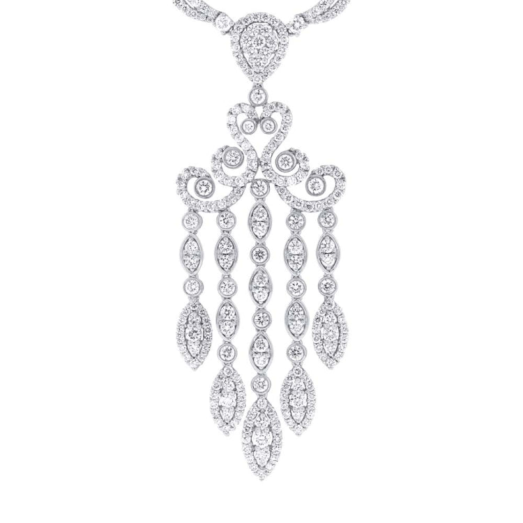 13.87ct 18k White Gold Diamond Fancy Necklace