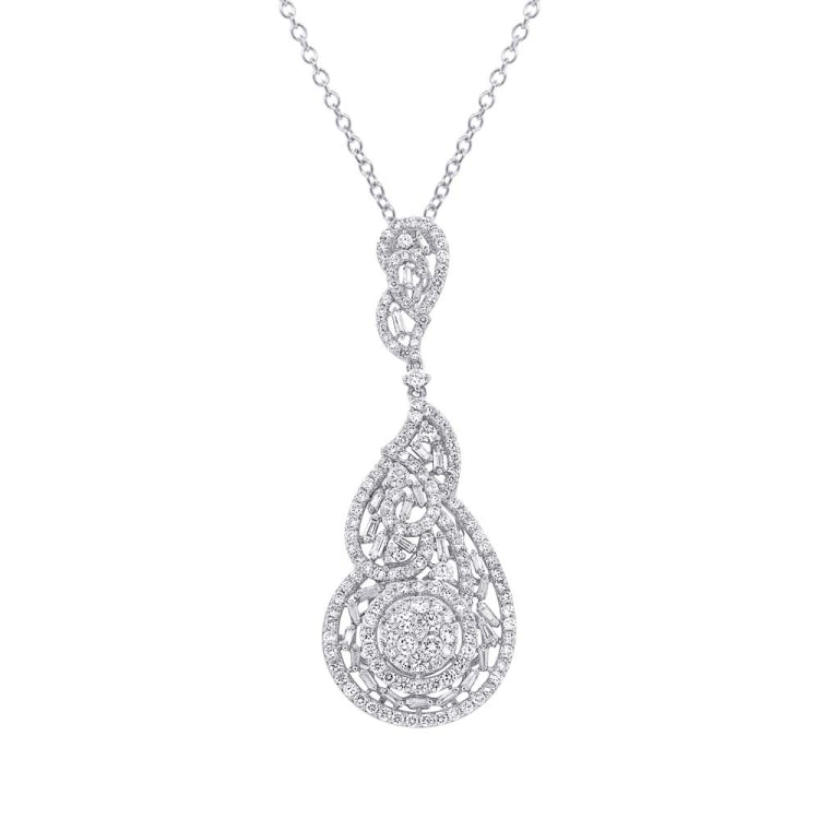 3.94ct 18k White Gold Diamond Pendant
