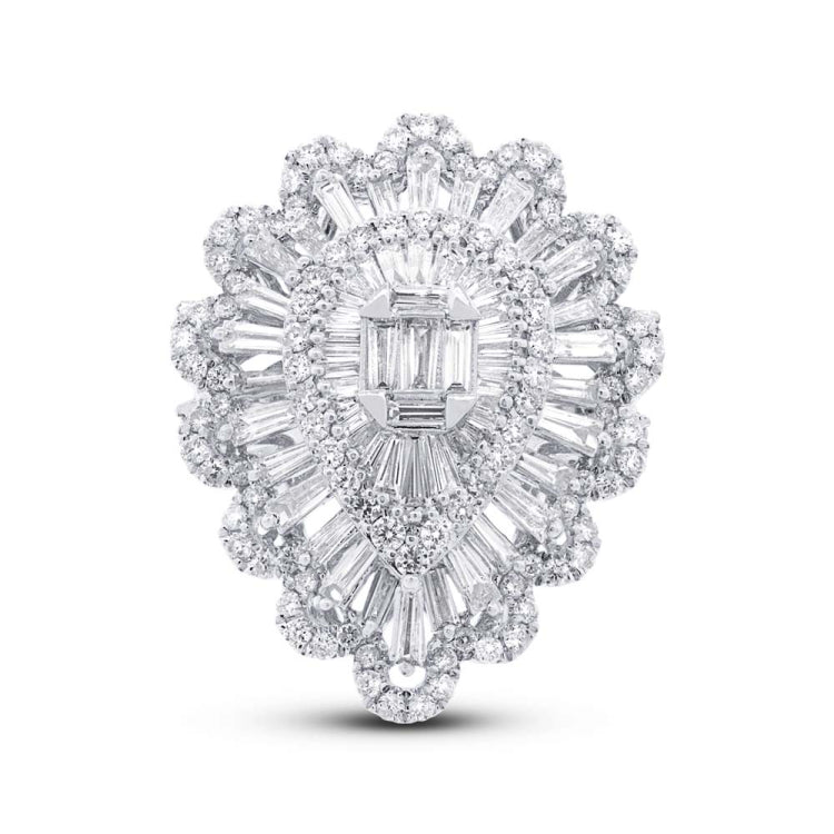 3.80ct 18k White Gold Diamond Lady's Ring