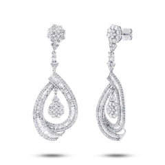 7.76ct 18k White Gold Diamond Earring