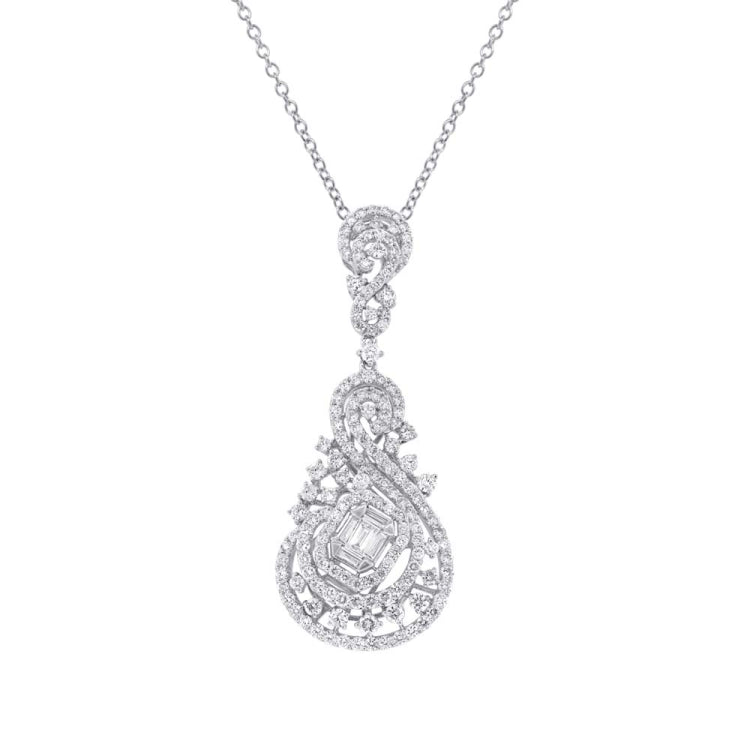 4.38ct 18k White Gold Diamond Pendant