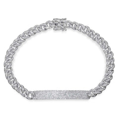 1.49ct 14k White Gold Diamond Pave Chain Bracelet