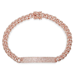 1.49ct 14k Rose Gold Diamond Pave Chain Bracelet
