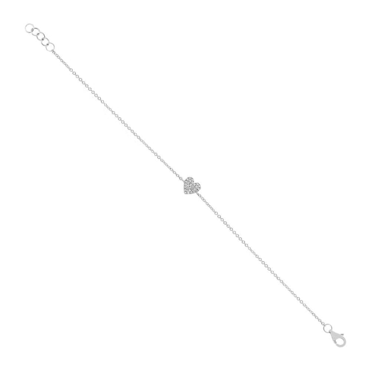 0.08ct 14k Rose Gold Diamond Heart Bracelet