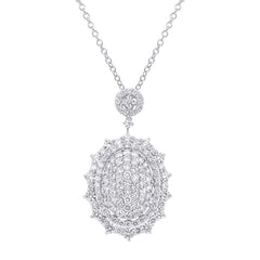 3.55ct 18k White Gold Diamond Pave Pendant