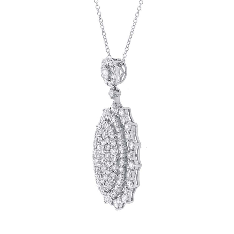 3.55ct 18k White Gold Diamond Pave Pendant