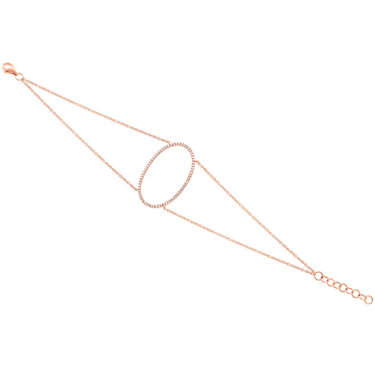 0.21ct 14k Rose Gold Diamond Lady's Oval Bracelet