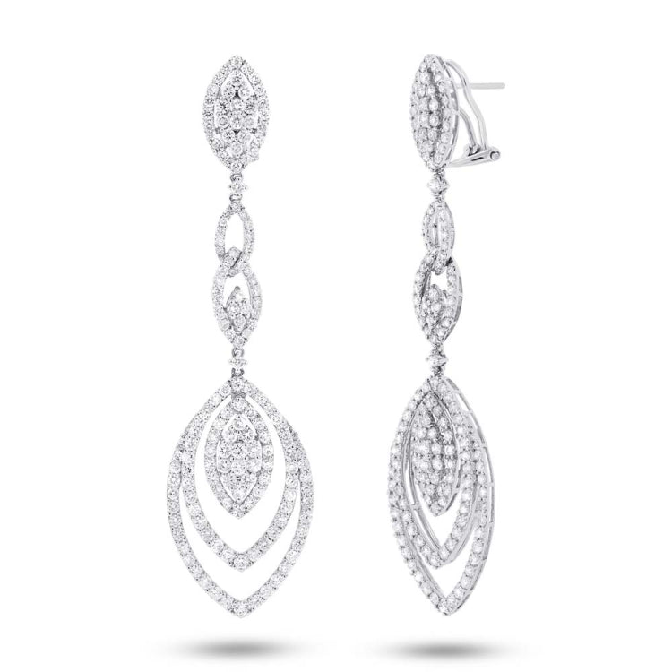 7.03ct 18k White Gold Diamond Earring