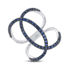 0.90ct Blue Sappphire 14k White Gold Lady's Ring