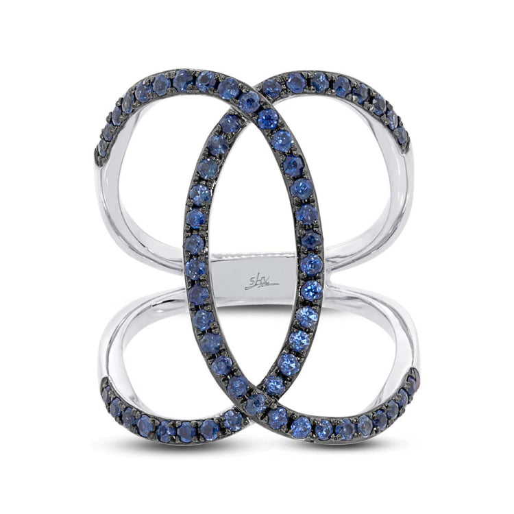 0.90ct Blue Sappphire 14k White Gold Lady's Ring