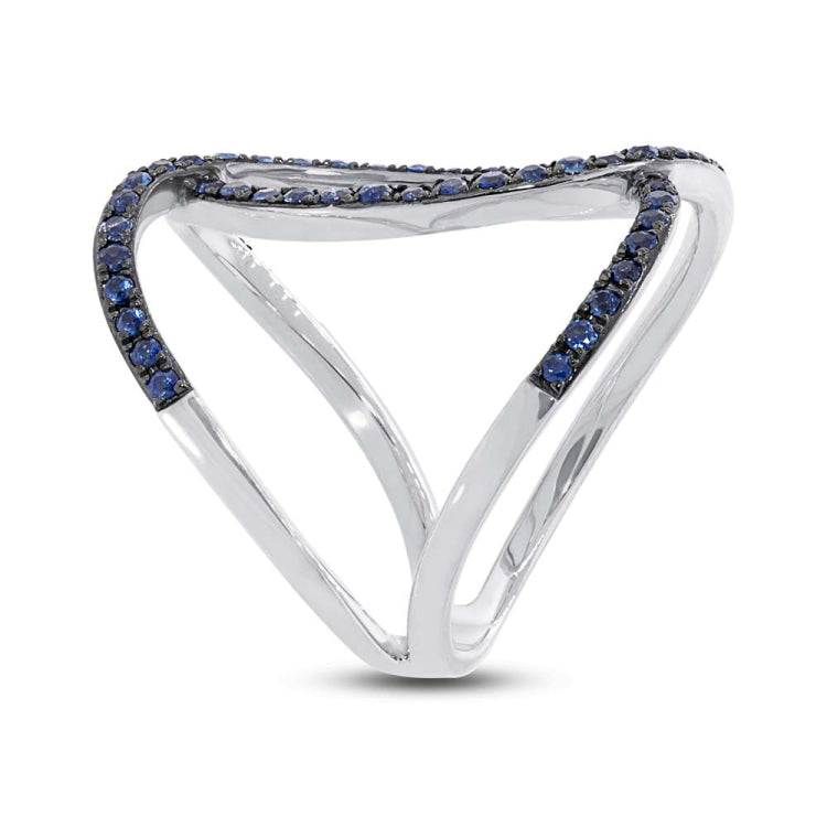 0.90ct Blue Sappphire 14k White Gold Lady's Ring