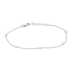 0.13ct 14k White Gold 6-7" Diamonds By The Yard Bracelet