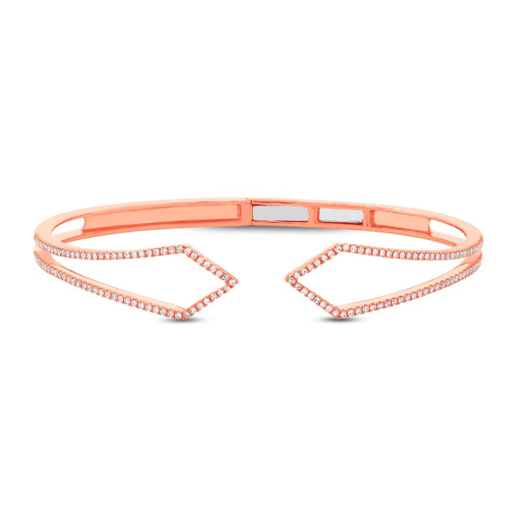 0.44ct 14k Rose Gold Diamond Bangle