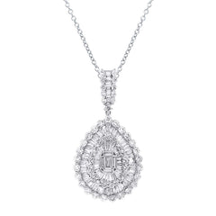 4.19ct 18k White Gold Diamond Pendant