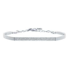 0.30CT 14k White Gold Diamond Pave Bangle