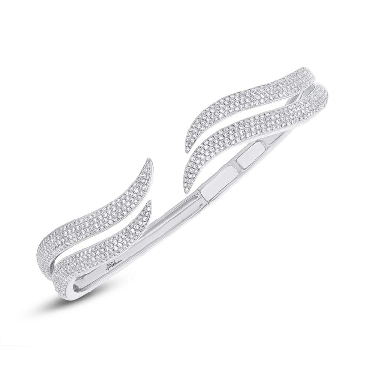 1.59ct 14k White Gold Diamond Pave Bangle