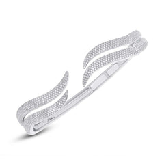 1.59ct 14k White Gold Diamond Pave Bangle
