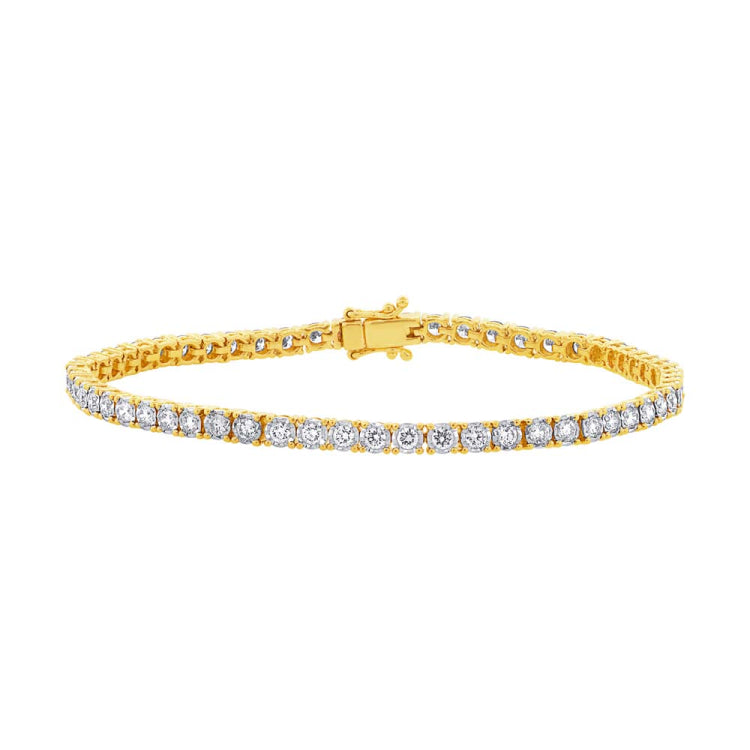 2.02ct 14k Yellow Gold Diamond Lady's Bracelet
