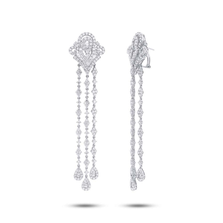 11.09ct 18k White Gold Diamond Chandelier Earring