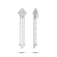 11.09ct 18k White Gold Diamond Chandelier Earring