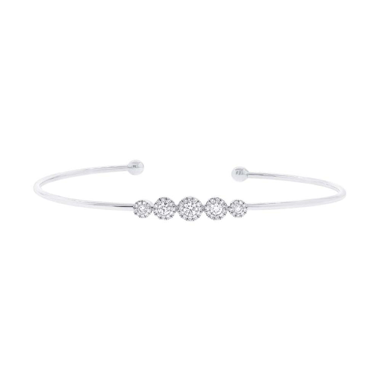 0.37ct 14k White Gold Diamond Bangle
