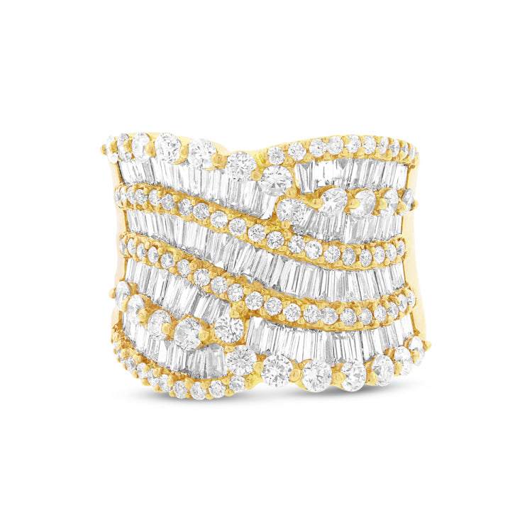 3.62ct 18k Yellow Gold Diamond Lady's Baguette Ring