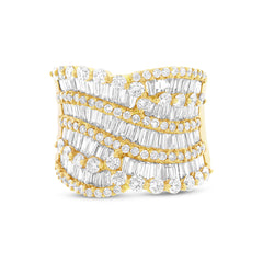 3.62ct 18k Yellow Gold Diamond Lady's Baguette Ring