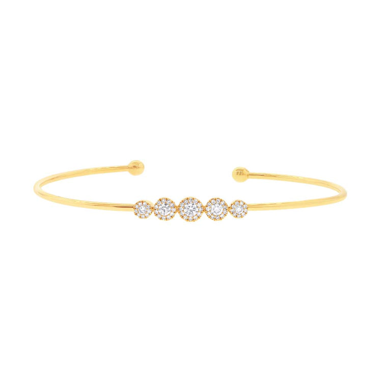 0.37ct 14k Yellow Gold Diamond Bangle
