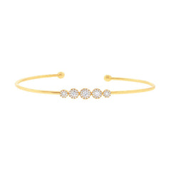 0.37ct 14k Yellow Gold Diamond Bangle