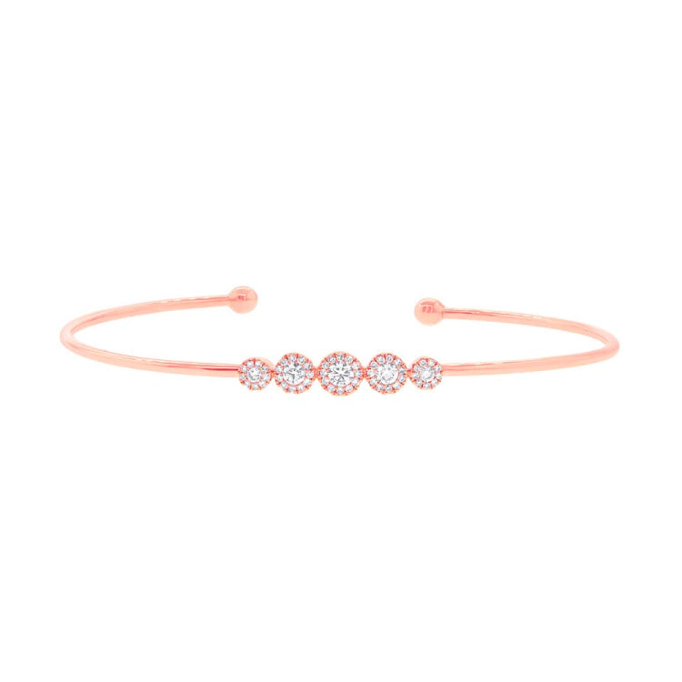 0.37ct 14k Rose Gold Diamond Bangle