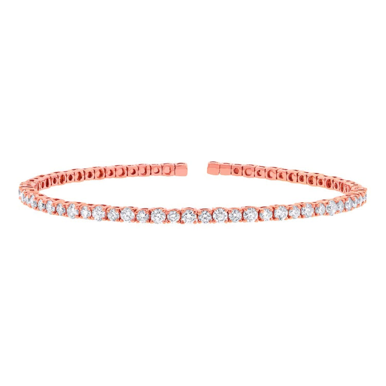 1.75ct 14k Rose Gold Diamond Bangle