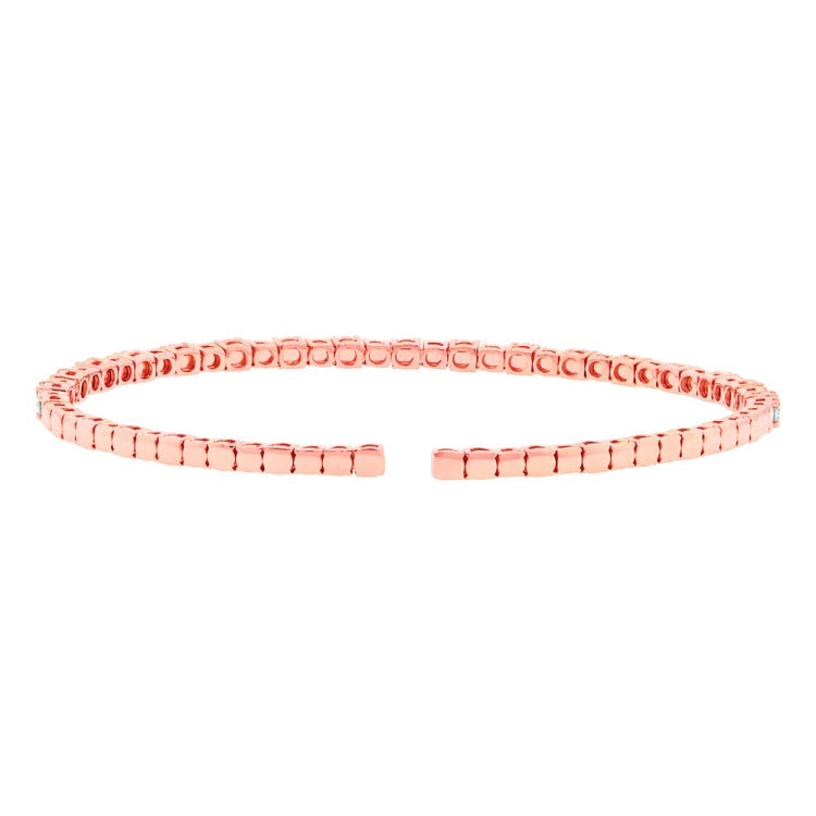 1.75ct 14k Rose Gold Diamond Bangle