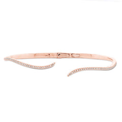 0.16ct 14k Rose Gold Diamond Pave Bangle