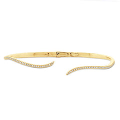 0.16ct 14k Yellow Gold Diamond Pave Bangle