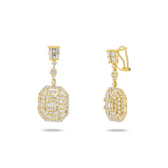 3.72ct 18k Yellow Gold Diamond Earring