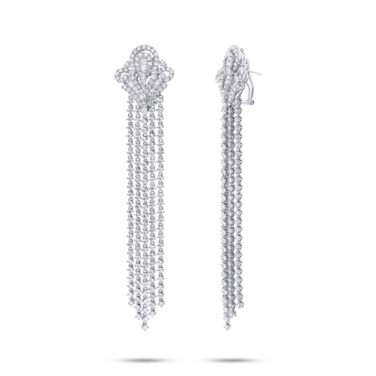 12.39ct 18k White Gold Diamond Chandelier Earring